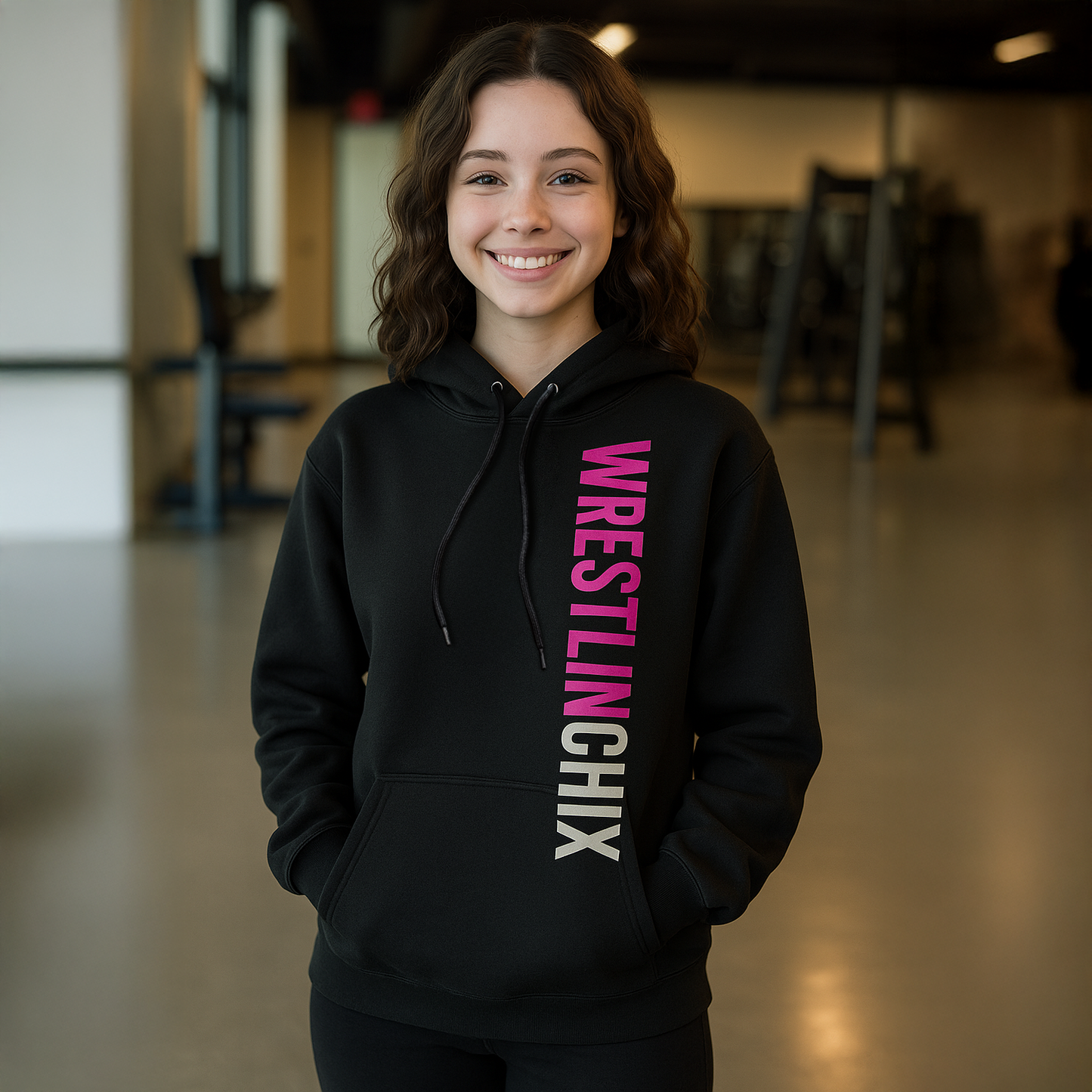 WrestlingChix Vertical Backdrop Hoodie