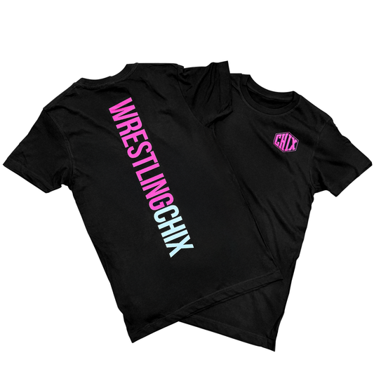 WrestlingChix Vertical Backdrop Tee – Bold Edition
